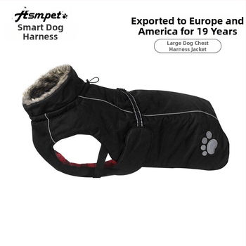 Asmpet βαμβακερό παλτό σκύλου με ενσωματωμένο ιμάντα — ενδύματα κατοικίδιων, θέρμανση για τον χειμώνα