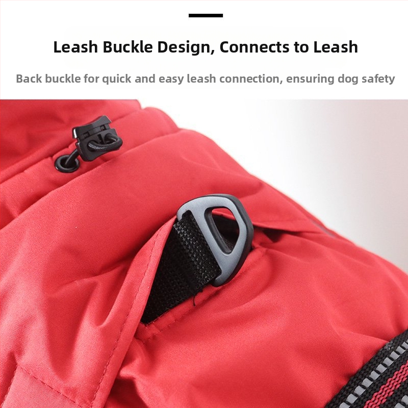 Asmpet bavlnený psí kabát s integrovaným postrojom — oblečenie pre domáce zvieratá, zimné teplo