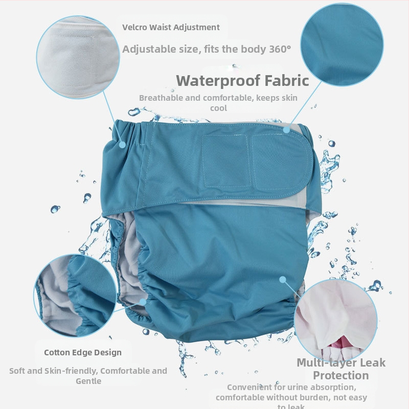 Suaugusiųjų Velcro audiniai vystyklai, atsparūs vandeniui, poliesterio pluoštas, klasė B, 40–90 kg, 100 vnt