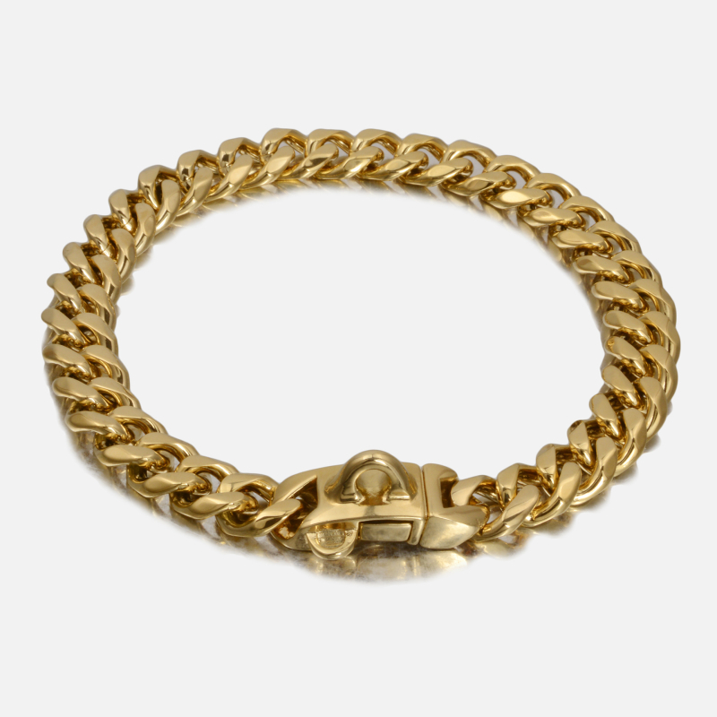 Šunų antkaklis – titano plienas, TG ženklas, užšifruota apvali šlifavimo grandinė, poliruotas vakuuminis dengimas