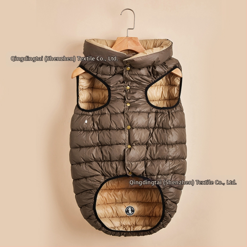 Dviviečio šuns liemenė žiemai – medžiagos: nailonas, down cotton; stilius: laisvas