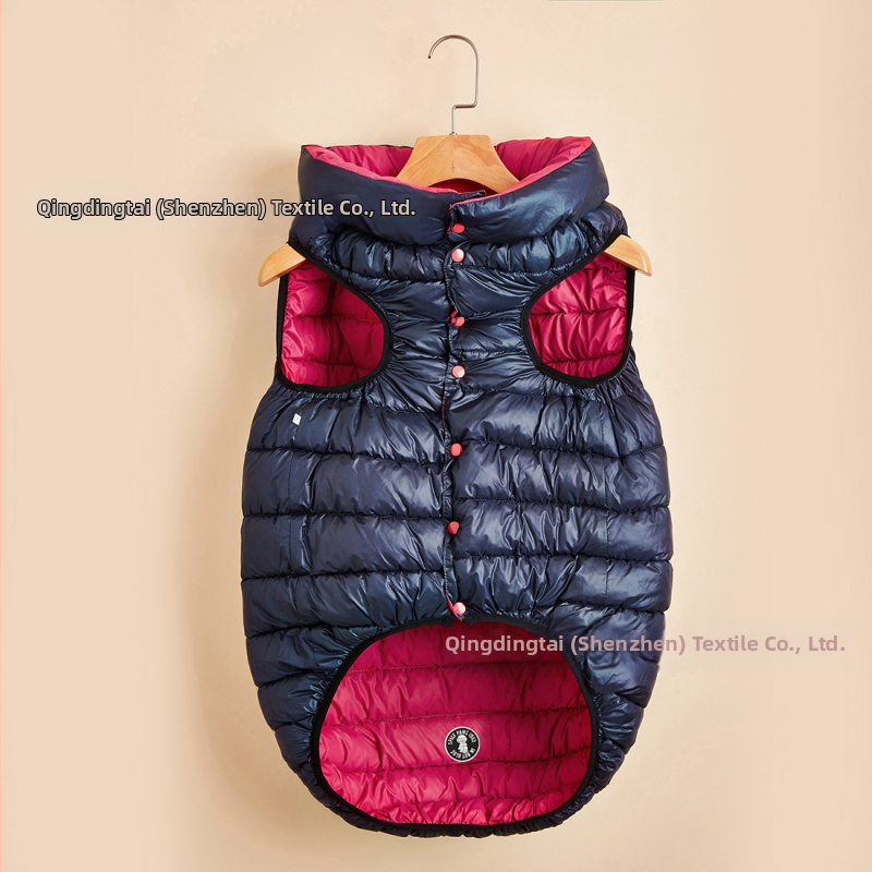 Dviviečio šuns liemenė žiemai – medžiagos: nailonas, down cotton; stilius: laisvas