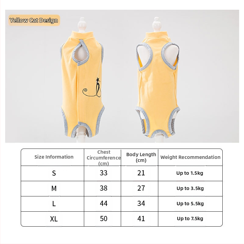 Дрехи за домашни любимци – антиоблизващ стерилизационен костюм за котки, тънък плат, стил свободно време