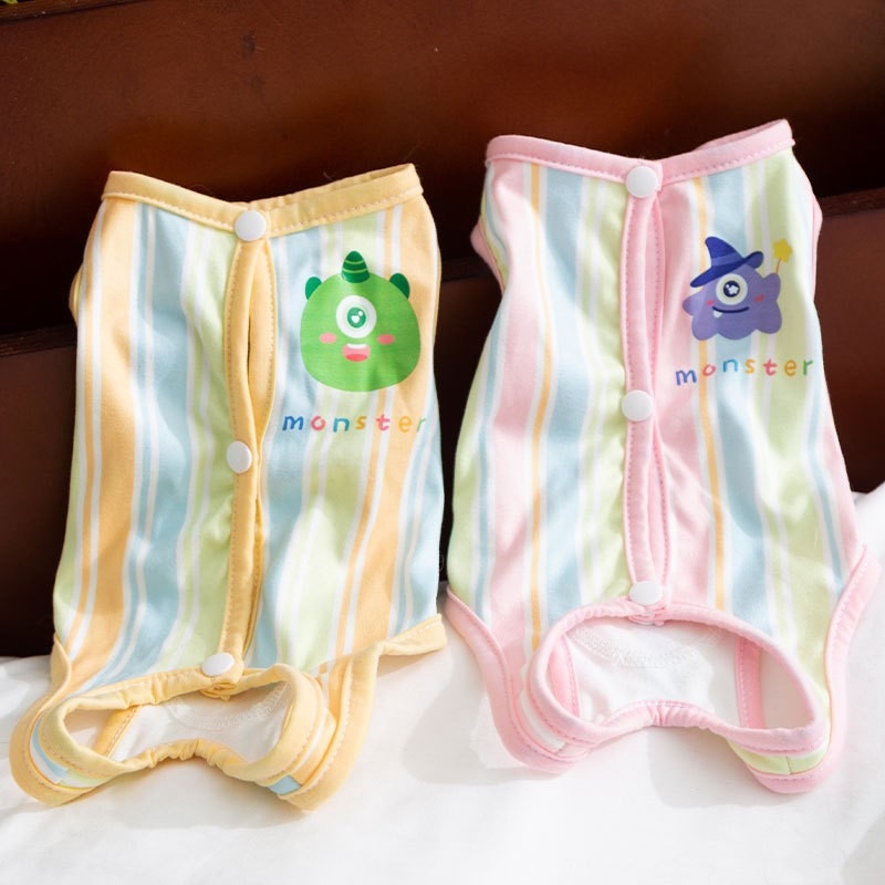 Дрехи за домашни любимци – антиоблизващ стерилизационен костюм за котки, тънък плат, стил свободно време