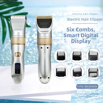 Namų naudojimo elektrinis plaukų kirpimo aparatas Mai-21, įkraunamas, atsparus vandeniui, keramikiniai ir titano lydinio ašmenys, plaunamas vandeniu, 37-110 V.