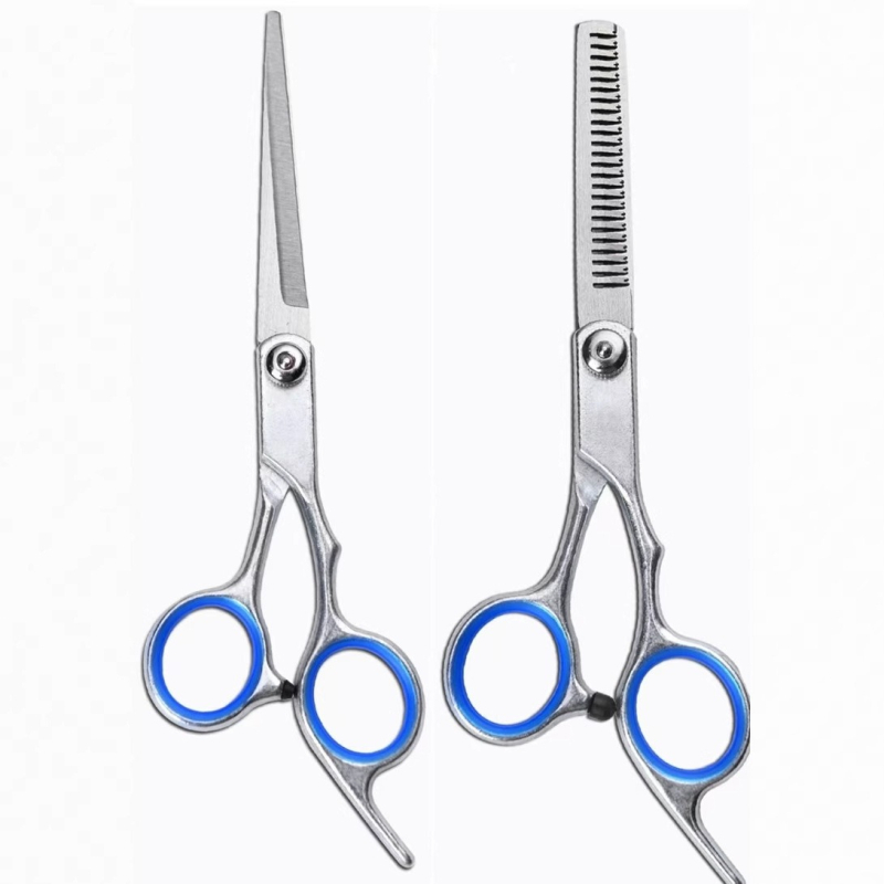 Kirpimo žirklės plokščiosios ir retinimo, Lu trading, ilgis 17 cm, retinimas 15–25, svoris 42 g