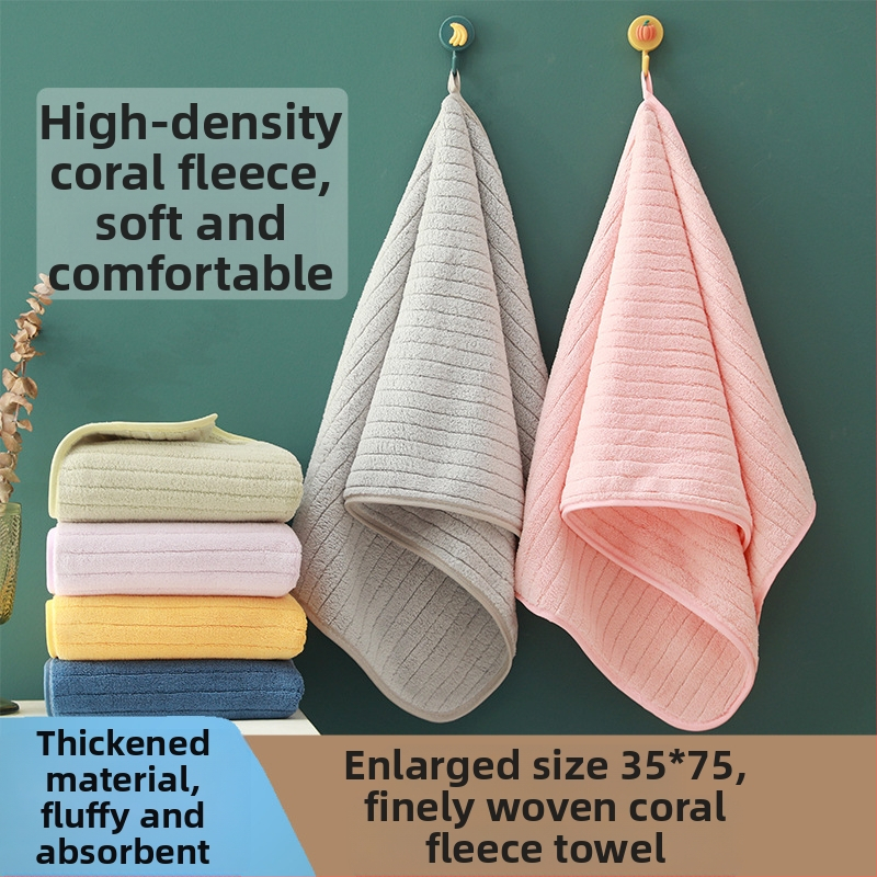 Корал флис турбан кърпа за баня с вертикални ивици, тегло 50–80 г