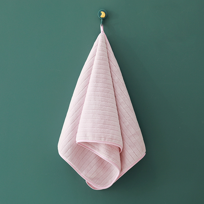 Koralinio fliso turbaninis rankšluostis su vertikaliosiomis juostelėmis, svoris 50–80 g