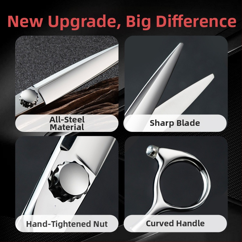 Kirpimo žirklės iš VG10 plieno, plokščias pjūvis, bendras ilgis 19,5 cm, svoris 60 g