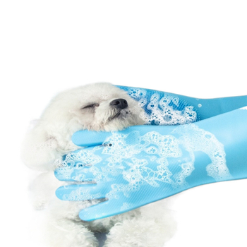 Γάντια μπάνιου κατοικίδιων για σκύλους και γάτες με μασάζ βούρτσα, παχύτερη κατασκευή, αντι-γρατσουνιές και αντι-δάγκωμα