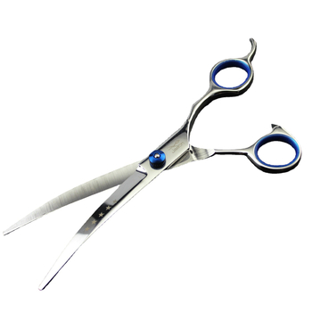 Комплект ножици за подстригване на домашни любимци със извита форма на лезвия, стомана 6CR, фино полирани повърхности