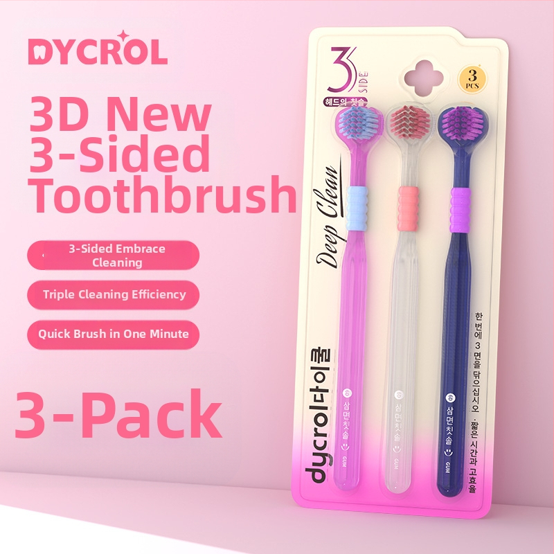 Trijų šonų dantų šepetėlis su dantenų apsauga ir minkštais šereliais | Banner/Benoy prekės ženklas | Rankinė dantų šepetėlis