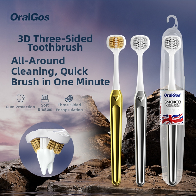 Trijų šonų dantų šepetėlis su dantenų apsauga ir minkštais šereliais | Banner/Benoy prekės ženklas | Rankinė dantų šepetėlis