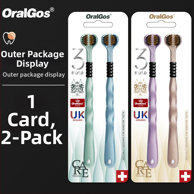 Trijų šonų dantų šepetėlis su dantenų apsauga ir minkštais šereliais | Banner/Benoy prekės ženklas | Rankinė dantų šepetėlis