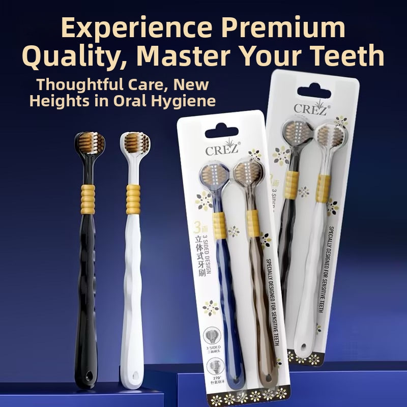 Trijų šonų dantų šepetėlis su dantenų apsauga ir minkštais šereliais | Banner/Benoy prekės ženklas | Rankinė dantų šepetėlis