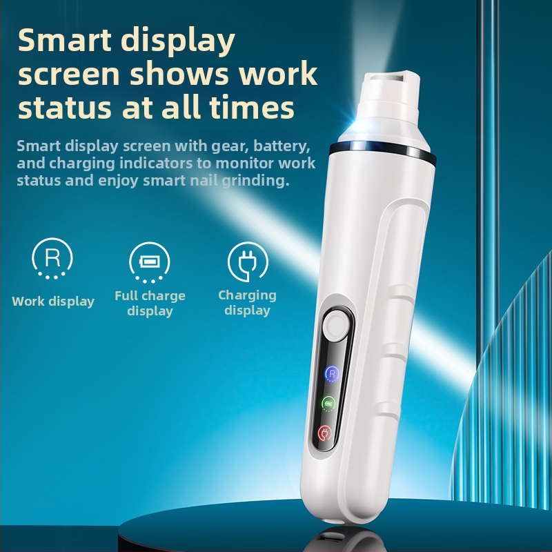 Електрическа пила за нокти на домашни любимци с LED светлина – висока мощност, за кучета и котки