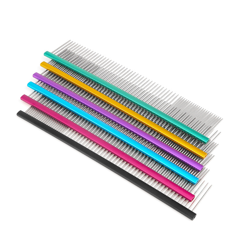 Tanizaki Гребен за домашни любимци, неръждаема стомана, широк дръжка, премахва излишната козина