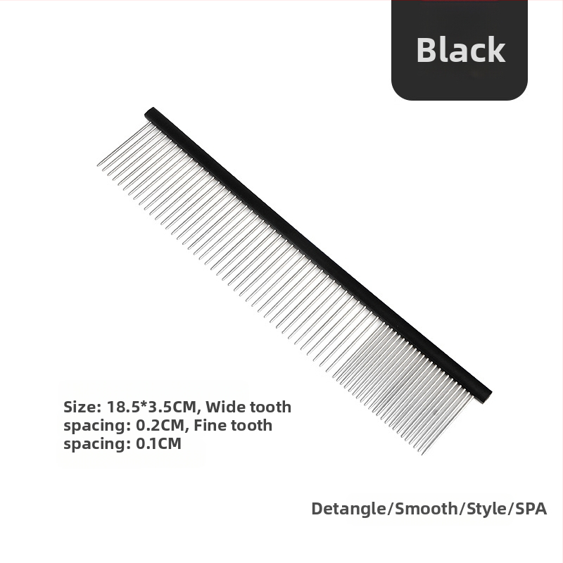 Tanizaki Гребен за домашни любимци, неръждаема стомана, широк дръжка, премахва излишната козина