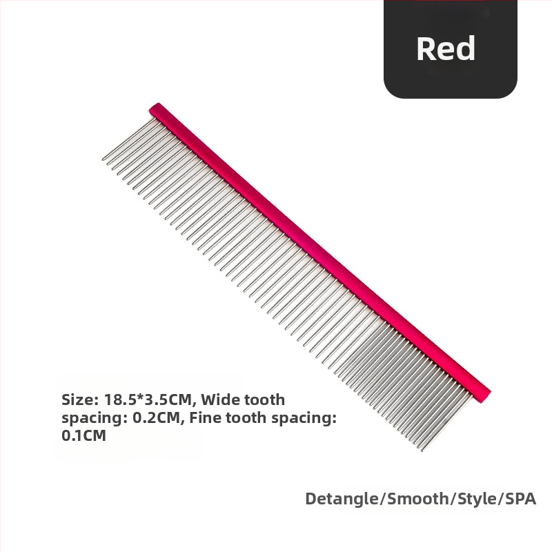 Tanizaki Гребен за домашни любимци, неръждаема стомана, широк дръжка, премахва излишната козина