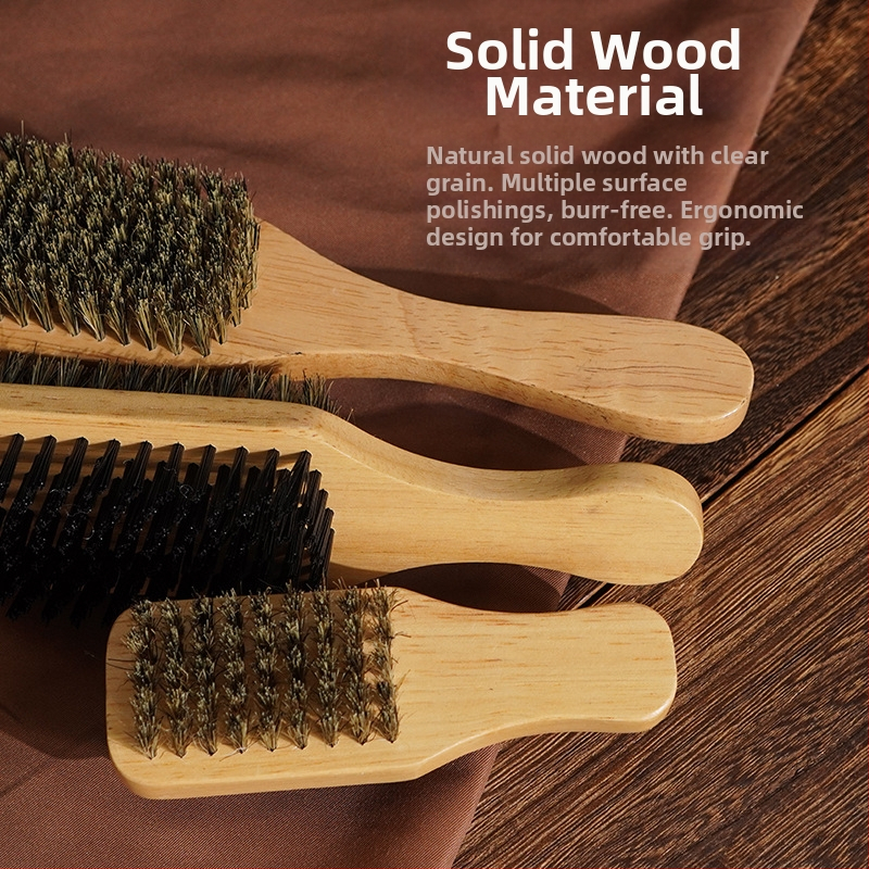 Craftsman drevený obojstranný kef pre fúzy s bristami zo svine, na údržbu a čistenie vlasov, pôvod Guangzhou