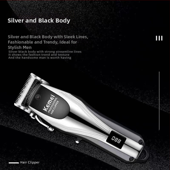 Komei KM-2619 įkraunamas plaukų kirpimo prietaisas su nerūdijančio plieno pjovimo galvute