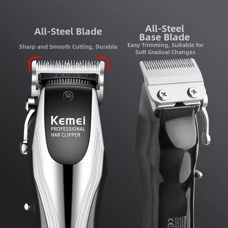 Komei KM-2619 įkraunamas plaukų kirpimo prietaisas su nerūdijančio plieno pjovimo galvute