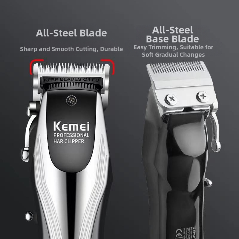 Komei KM-2619 įkraunamas plaukų kirpimo prietaisas su nerūdijančio plieno pjovimo galvute