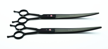 Purple Dragon ножици за подстригване на домашни любимци, дизайн с двойна опашка, неръждаема стомана, прав връх