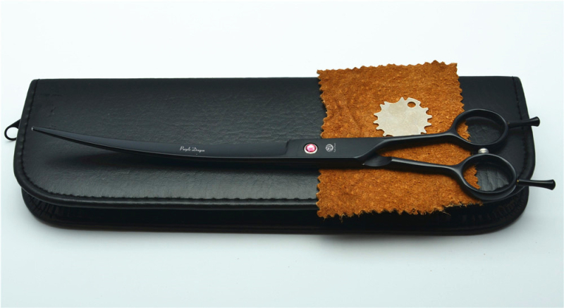 Purple Dragon ножици за подстригване на домашни любимци, дизайн с двойна опашка, неръждаема стомана, прав връх