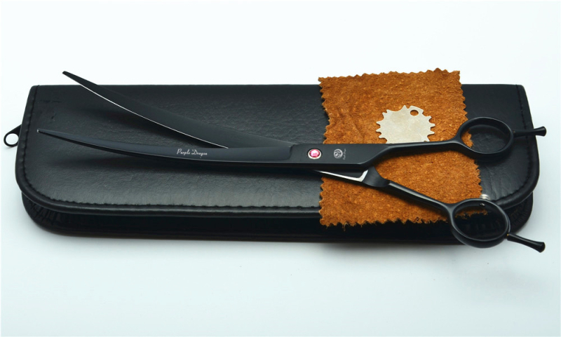 Purple Dragon ножици за подстригване на домашни любимци, дизайн с двойна опашка, неръждаема стомана, прав връх