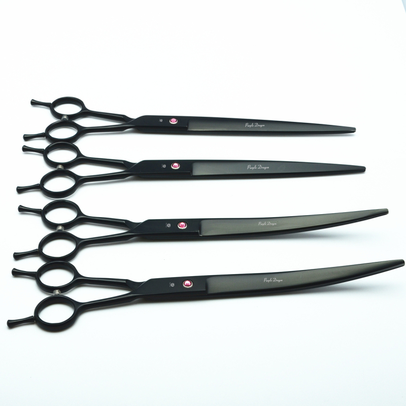 Purple Dragon ножици за подстригване на домашни любимци, дизайн с двойна опашка, неръждаема стомана, прав връх