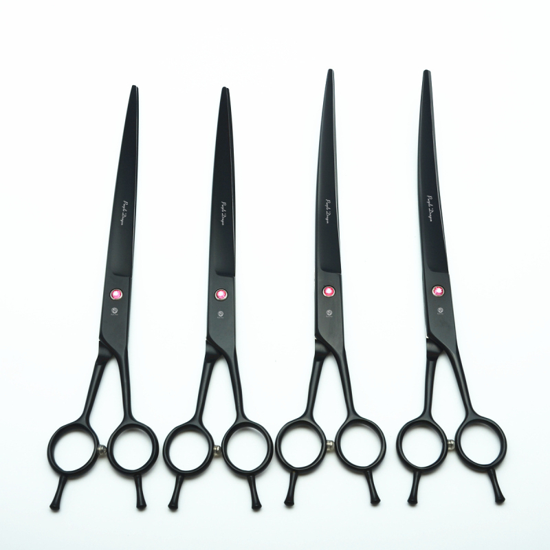 Purple Dragon ножици за подстригване на домашни любимци, дизайн с двойна опашка, неръждаема стомана, прав връх