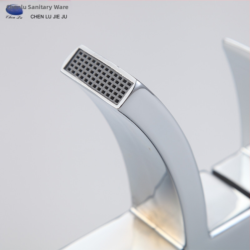 Кран за мивка – горещо и студено, с една дупка, водопаден чучур, медно-сплавен корпус, керамичен клапан, 0–90°C, 10 MPa