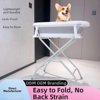 Сгъваема вана за домашни любимци за кучета с железна рамка и дренажна тръба