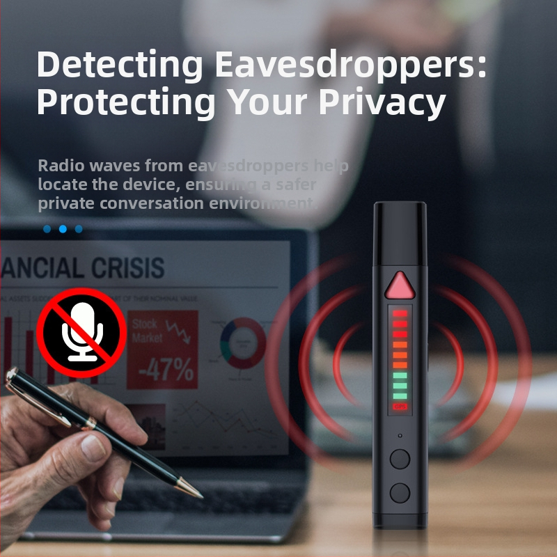 S68 безжичен детектор за сигнали — писалка-детектор за камери, честотен диапазон 1-8000, обхват 0.1-10, размер 120×18×18 мм