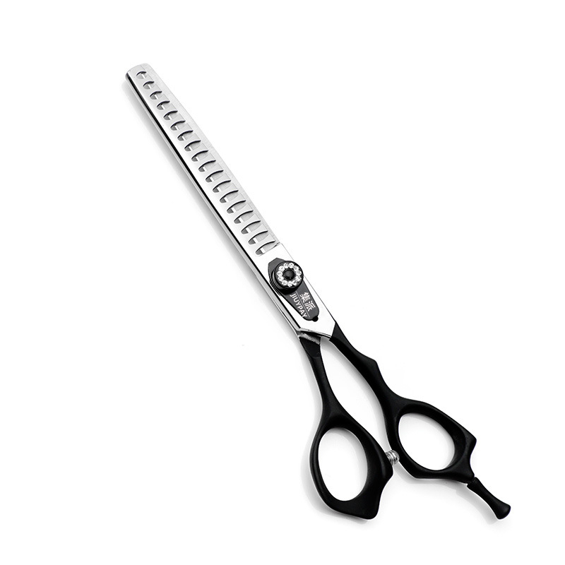 Комплект ножици за подстрижка на домашни любимци, цялостна стоманена конструкция, извити нагоре и надолу остриета, за подстригване на козината на кучета