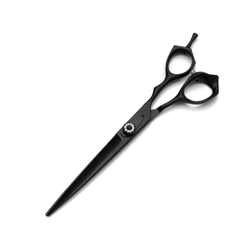 Комплект ножици за подстрижка на домашни любимци, цялостна стоманена конструкция, извити нагоре и надолу остриета, за подстригване на козината на кучета
