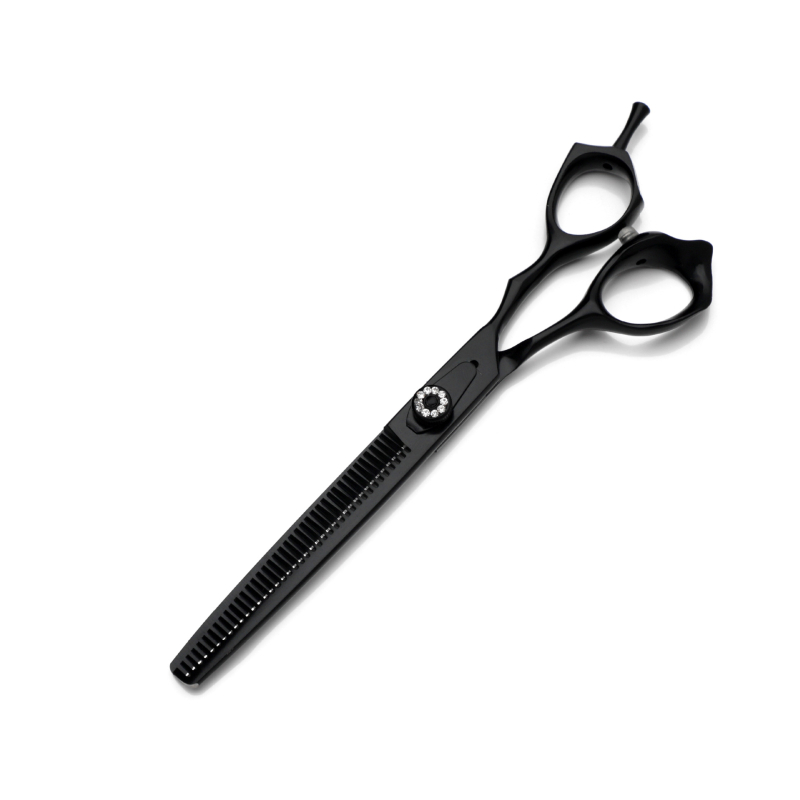 Комплект ножици за подстрижка на домашни любимци, цялостна стоманена конструкция, извити нагоре и надолу остриета, за подстригване на козината на кучета