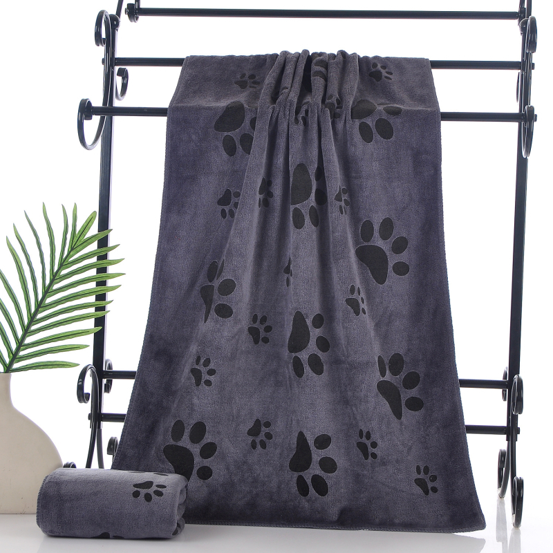 Kačių ir šunų sugeriamas vonios rankšluostis, 80% poliesteris, 20% poliamidas, 32S siūlai, siuvinėjimas ir atspaudas, dviejų lygių pūkų tekstūra, 140–170 g, Rankšluostis/veido rankšluostis