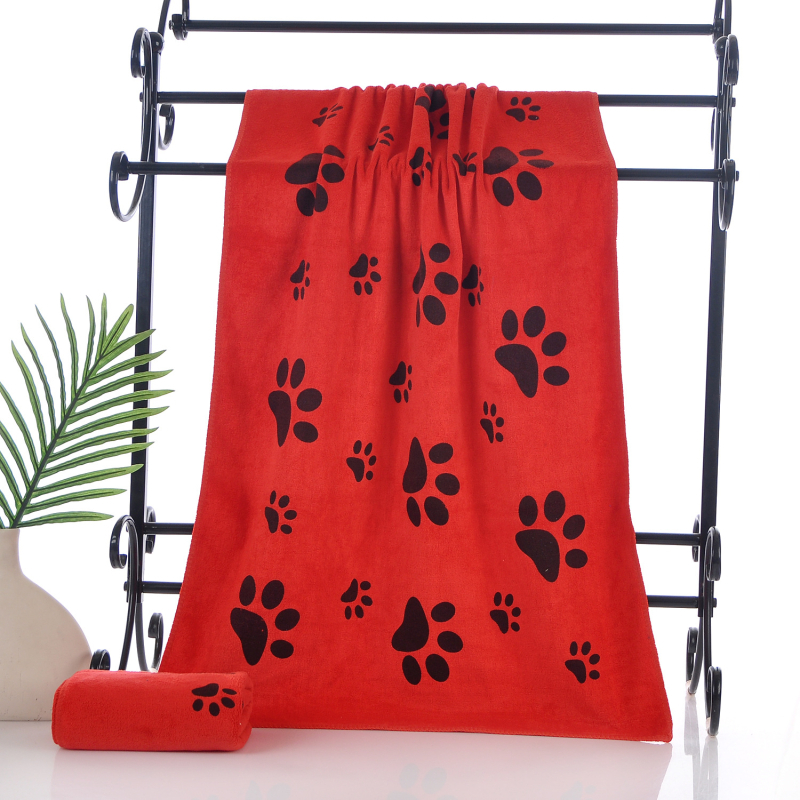 Kačių ir šunų sugeriamas vonios rankšluostis, 80% poliesteris, 20% poliamidas, 32S siūlai, siuvinėjimas ir atspaudas, dviejų lygių pūkų tekstūra, 140–170 g, Rankšluostis/veido rankšluostis