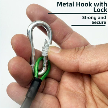 Užrakinamas žvejybos karabinas su sustiprintu plieno vielos lynu didelėms žuvims