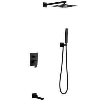 Slėptas sienos dušo komplektas, vario konstrukcija, kvadratinis lietaus dušas, temperatūros reguliavimas, modelis zs-anz