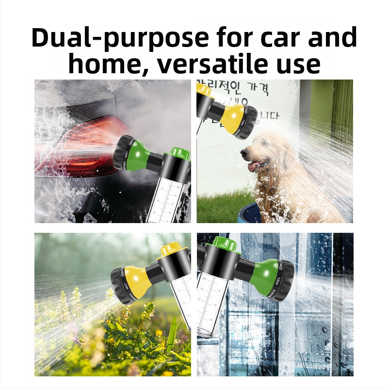 BY-471 Пистолет за миене на автомобили с 8 режима на пръскане, пластмасов корпус, налягане на вода 1, ход на инжекция 10 м