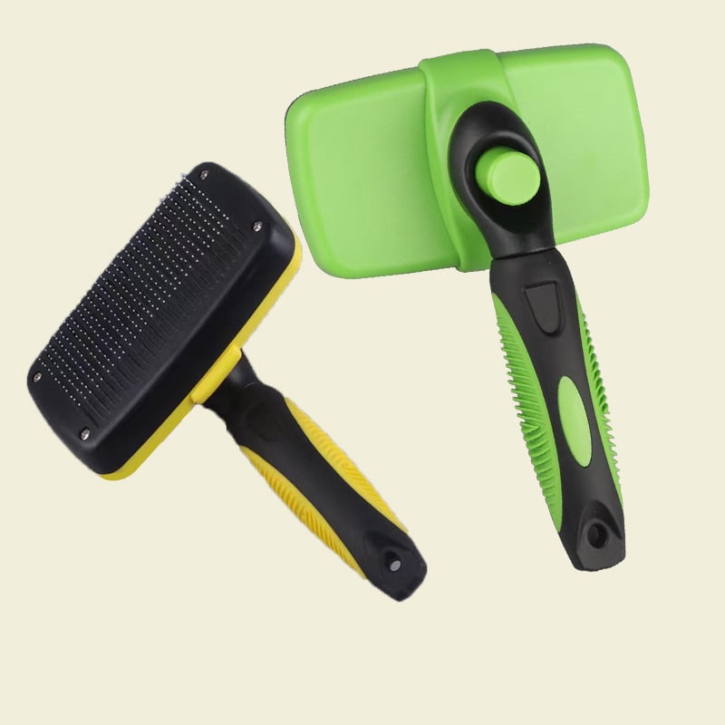 Pieptene pentru animale de companie cu ace din oțel inoxidabil, retractabil automat și auto-curățare, pentru câini (Material: oțel inoxidabil; Tip: pieptene; Obiect: câini; Ambalaj: 100 buc.)