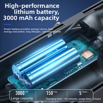 Elektrinė kirpimo mašinėlė plikajai galvai su bešepetėliu varikliu, nerūdijančio plieno peiliukai, įmontuota 3000mAh baterija, įkrovimo laikas 5 valandos, veikimo laikas 1–3 valandos