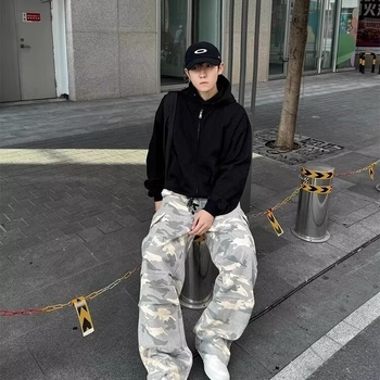 Дамски ежедневни широки панталони с широк крак, средна талия, памучно-полиестерна смес с микроеластичност, лято 2024