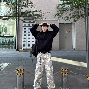 Дамски ежедневни широки панталони с широк крак, средна талия, памучно-полиестерна смес с микроеластичност, лято 2024