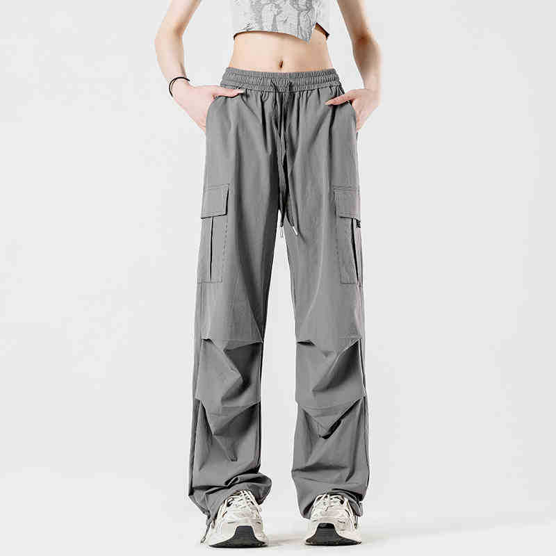 Унисекс летни спортни панталони с тънък ледено-силиков плат, големи джобове, бързосъхнещи