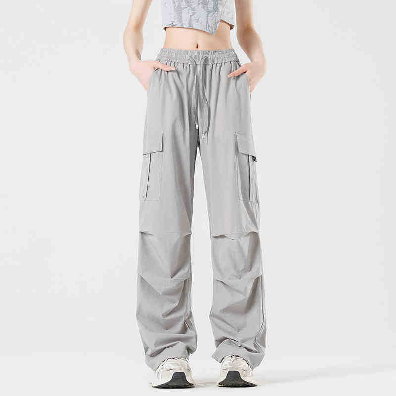 Унисекс летни спортни панталони с тънък ледено-силиков плат, големи джобове, бързосъхнещи