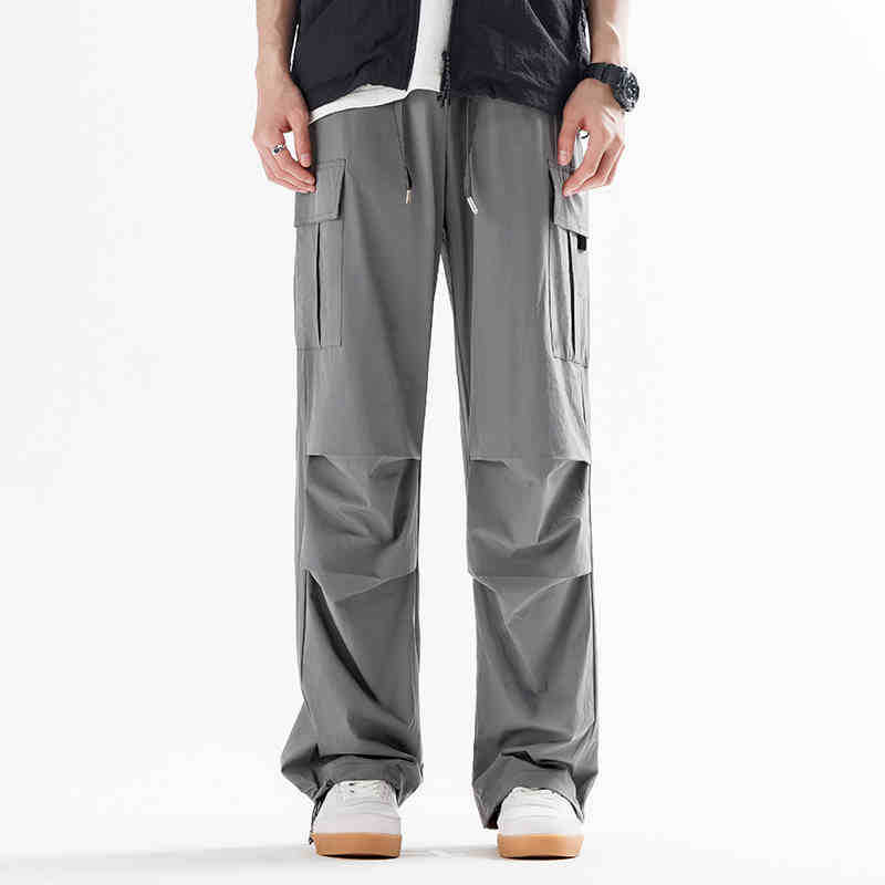 Унисекс летни спортни панталони с тънък ледено-силиков плат, големи джобове, бързосъхнещи